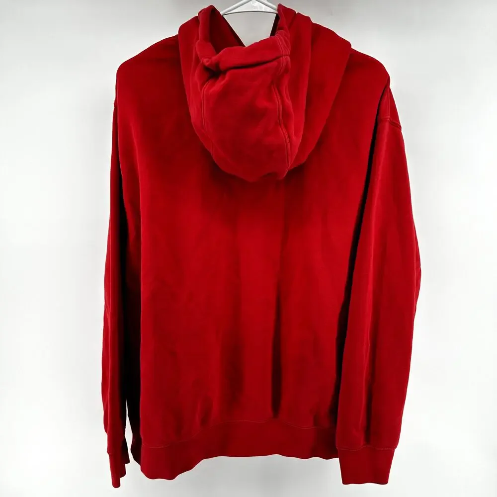 Nike Sportswear Club Fleece Hoodie Drawstring Oversized Logo Pocket Red XL